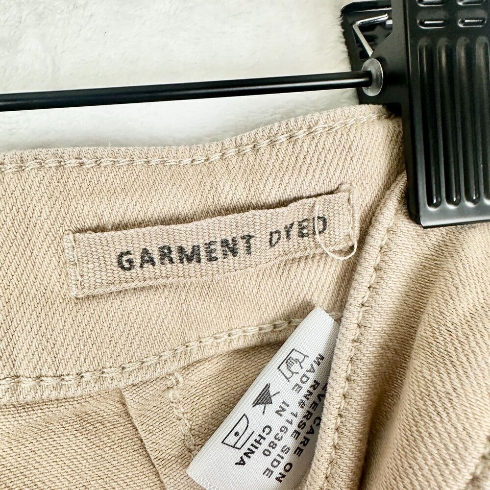 Judy Blue Garment Dyed Crop Wide Leg Jeans Size 9/29 Khaki Stretch Raw Hem - Picture 9 of 10